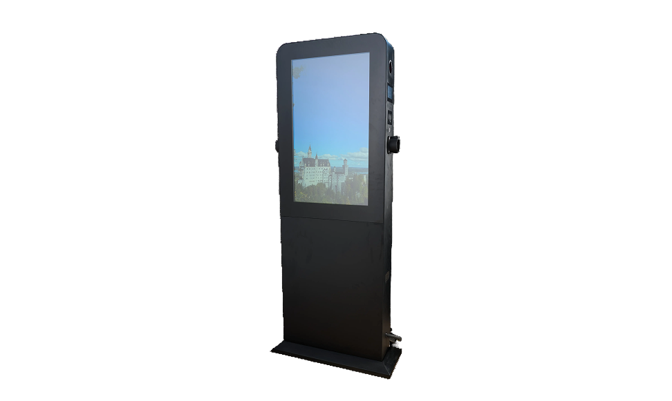 Advertising EV Charging station with 2 connectors or sockets