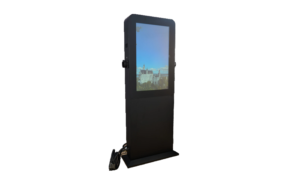 Advertising EV Charging station with 2 connectors or sockets